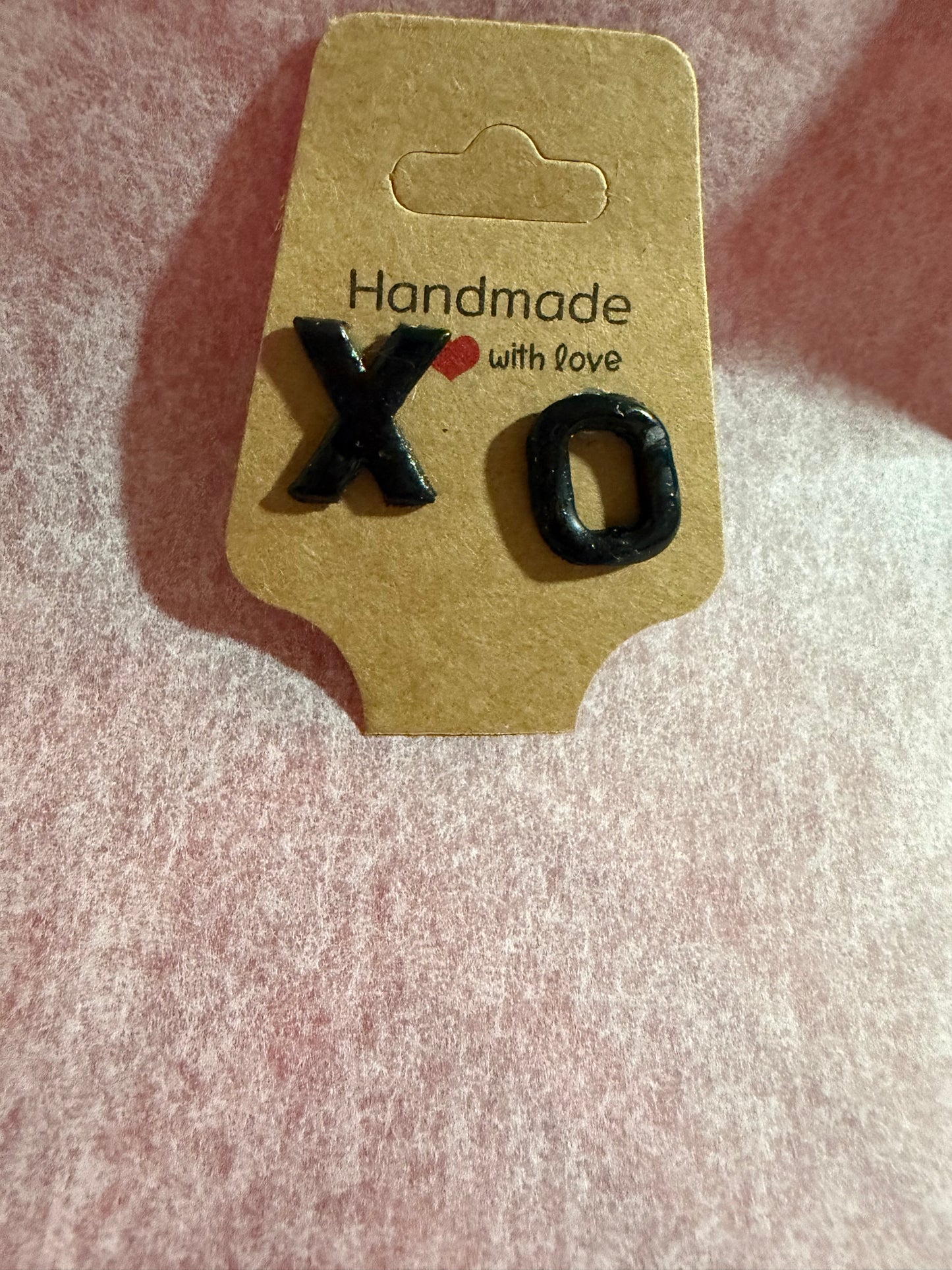 XO Hearts Studs – Handmade Valentine Earrings
