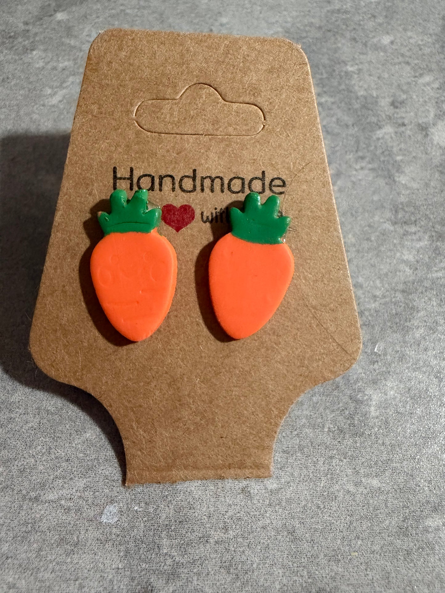 Carrot Stud Earrings | Easter Carrot Earrings | Handmade Polymer Clay