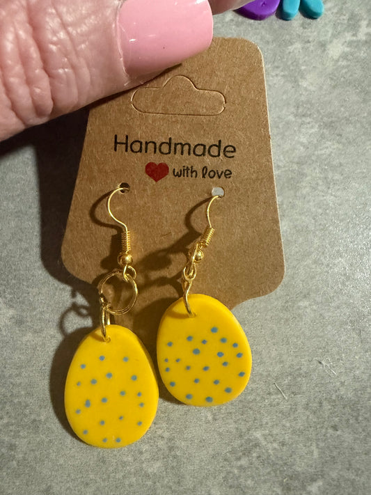 Handmade Easter Egg Earrings – Polymer Clay Spring Dangle Earrings