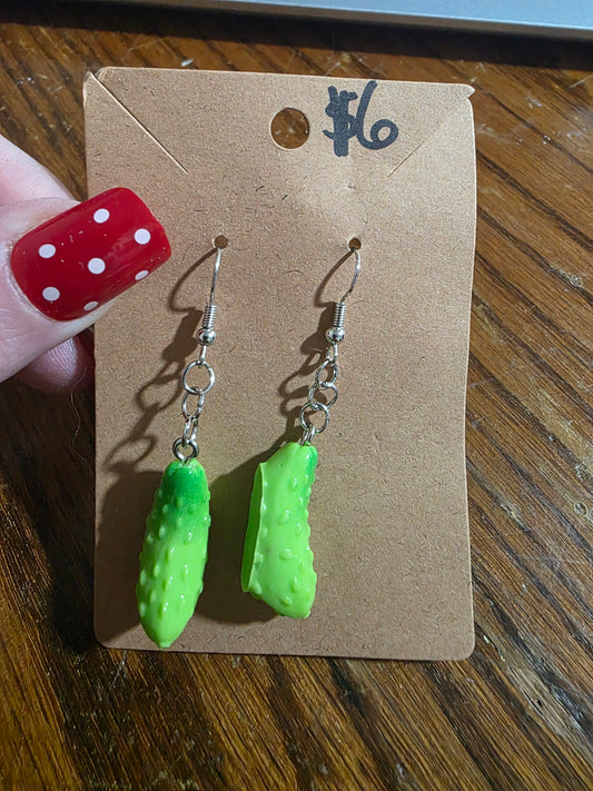 Dill-icious Pickle Earrings 🥒