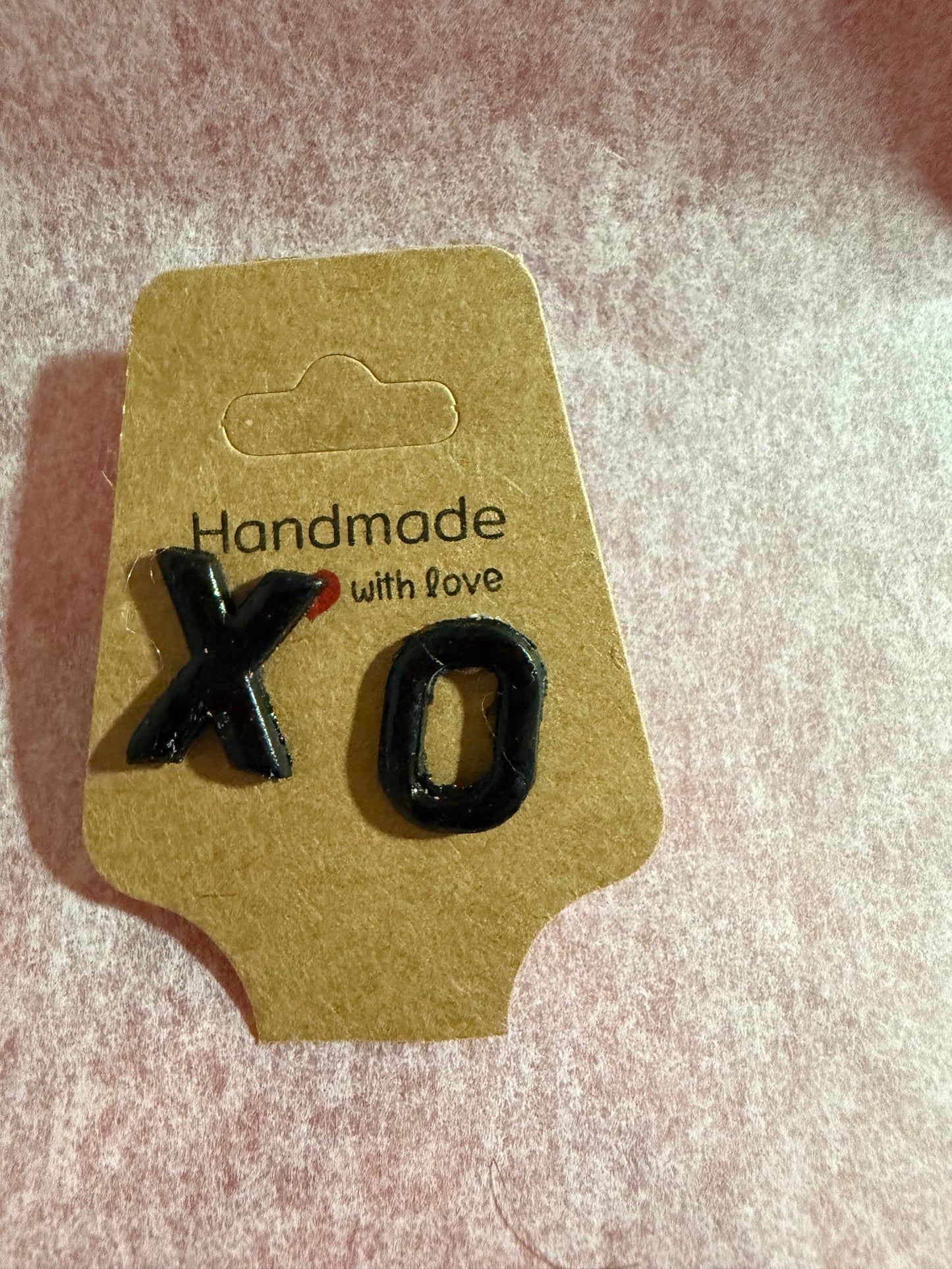 XO Hearts Studs – Handmade Valentine Earrings