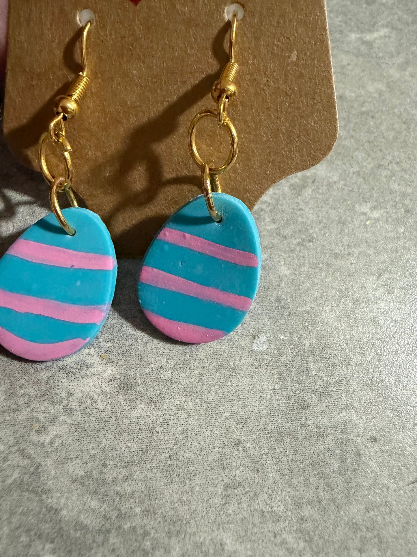 Handmade Easter Egg Earrings – Polymer Clay Spring Dangle Earrings