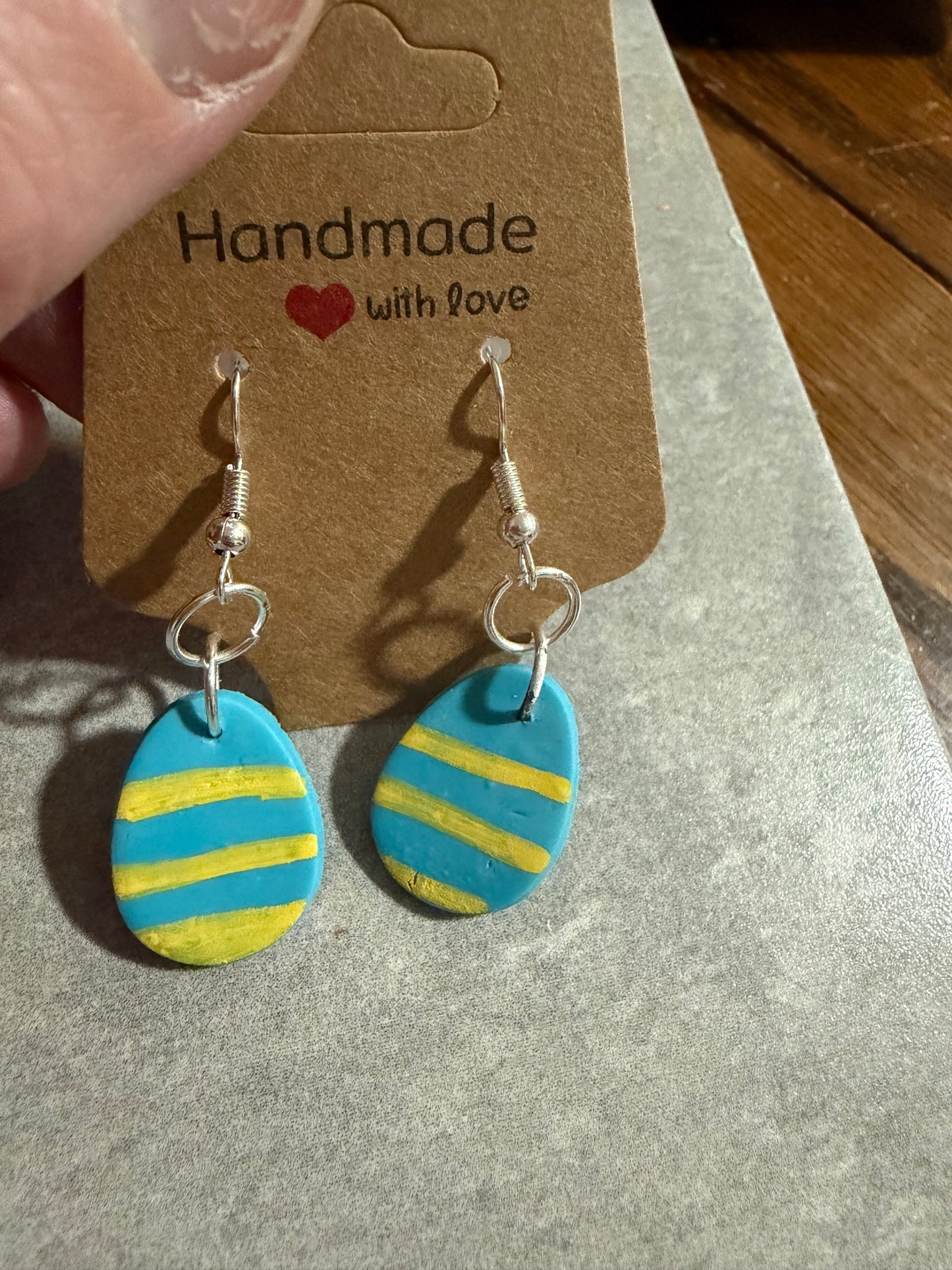 Handmade Easter Egg Earrings – Polymer Clay Spring Dangle Earrings