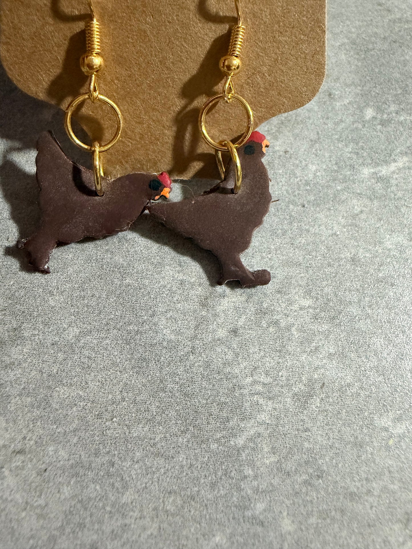 Handmade Chicken Earrings – Polymer Clay Farm Chicken Dangle Earring