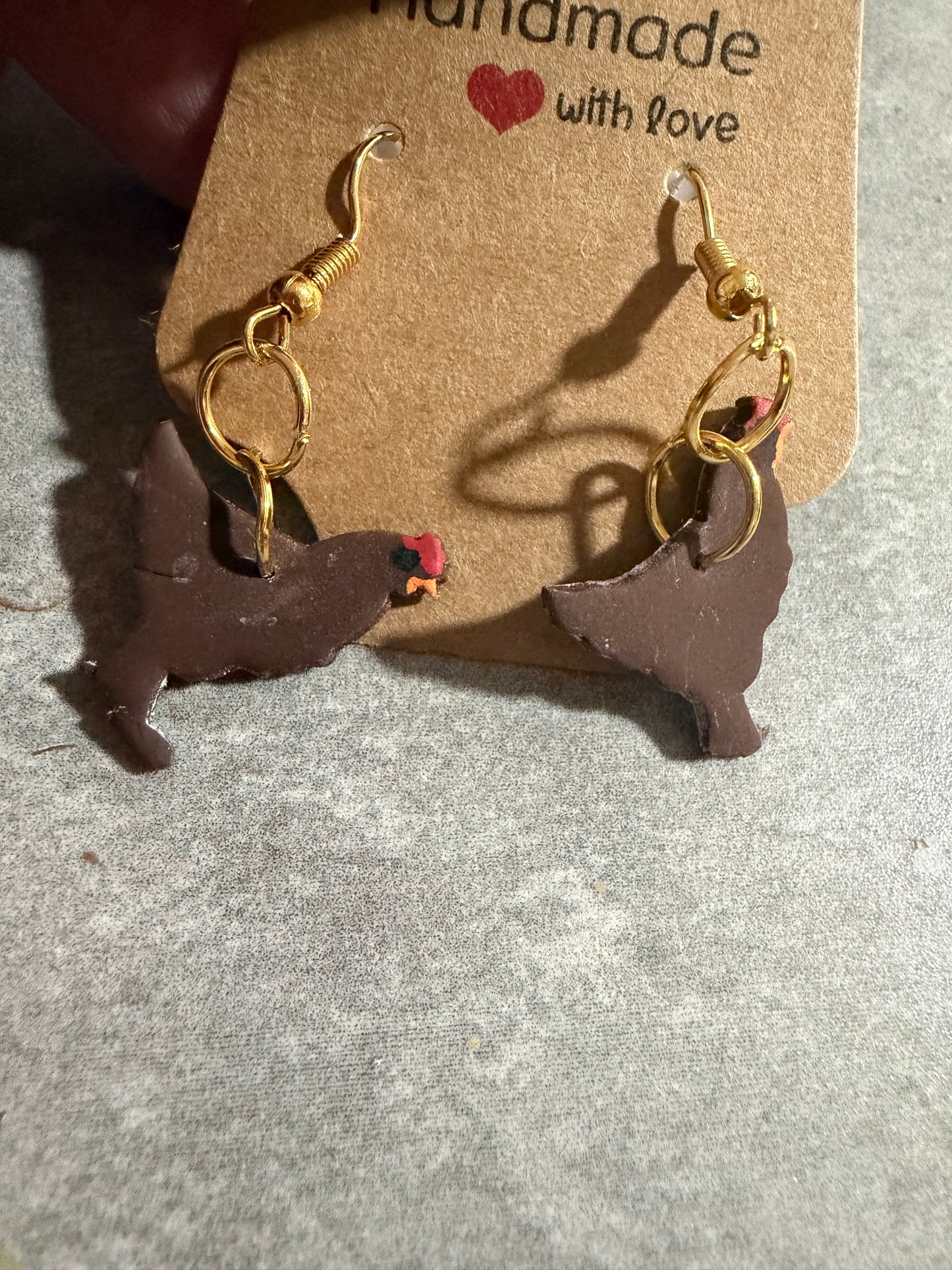 Handmade Chicken Earrings – Polymer Clay Farm Chicken Dangle Earring