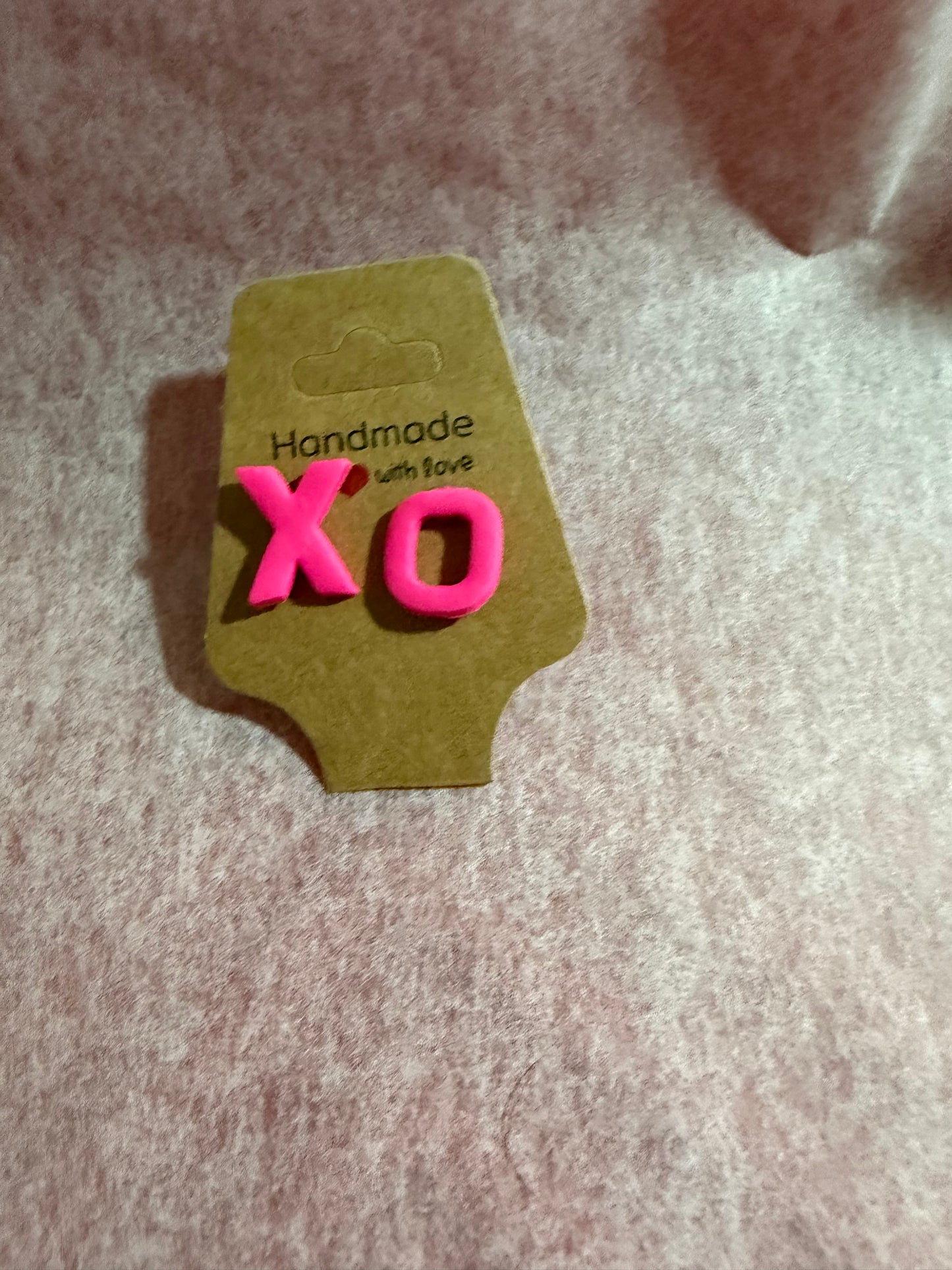 XO Hearts Studs – Handmade Valentine Earrings
