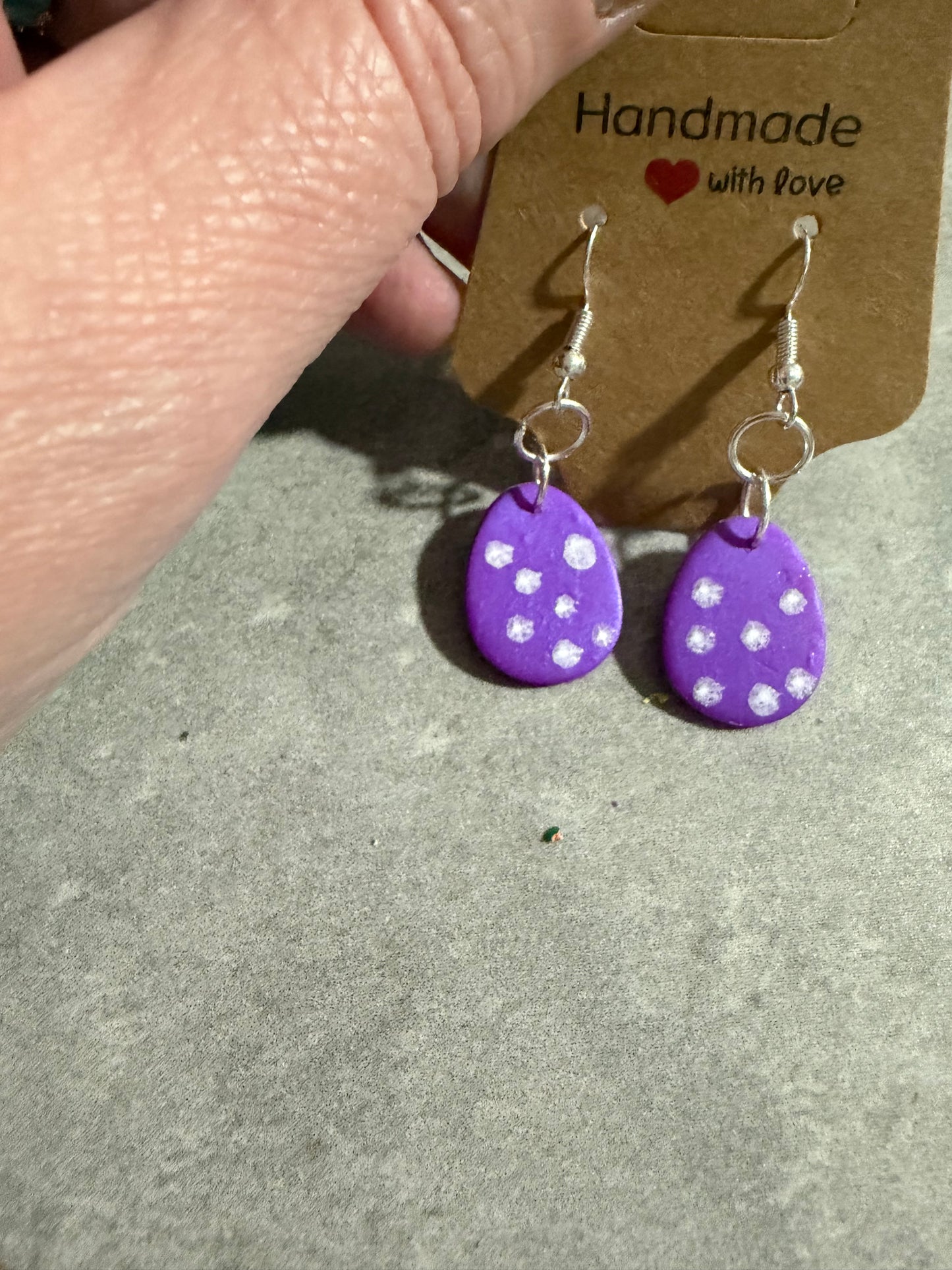 Handmade Easter Egg Earrings – Polymer Clay Spring Dangle Earrings