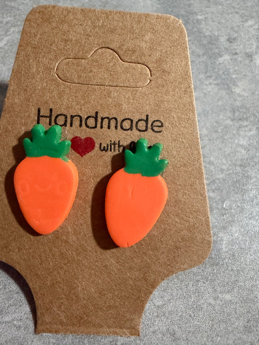 Carrot Stud Earrings | Easter Carrot Earrings | Handmade Polymer Clay